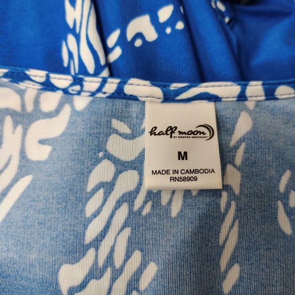 Blue and White Floral Maxi Dress - Picture 3 of 3